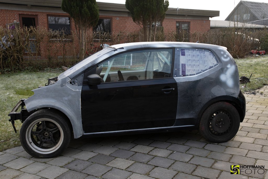 Danmarks første baghjulstrukket VW Up Rallycros’er
(Foto: Hoffmann foto)